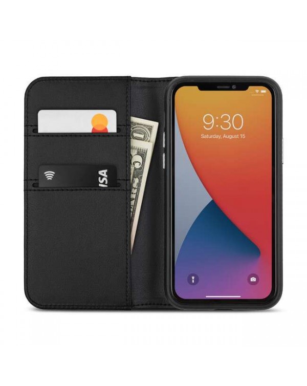 Moshi - Overture Wallet Case Jet Black for iPhone 12 Pro Max