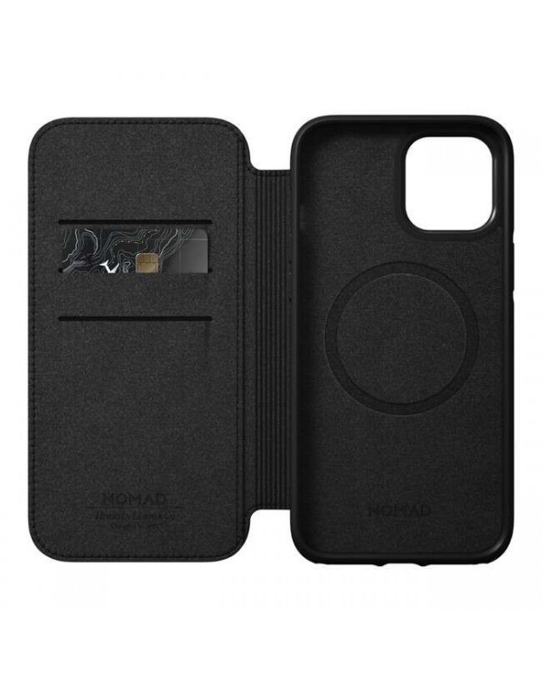 Nomad - MagSafe Leather Folio Case Rustic Brown for iPhone 12/12 Pro