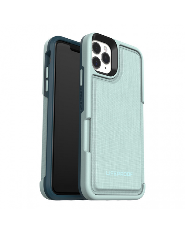 LifeProof - Flip Dropprotective Wallet Case Water Lily (Surf Spray/Dark Jade) for iPhone 11 Pro Max