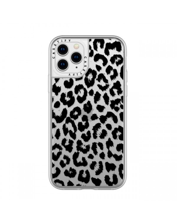 Casetify - Grip Case Black Transparent Leopard Print for iPhone 11 Pro