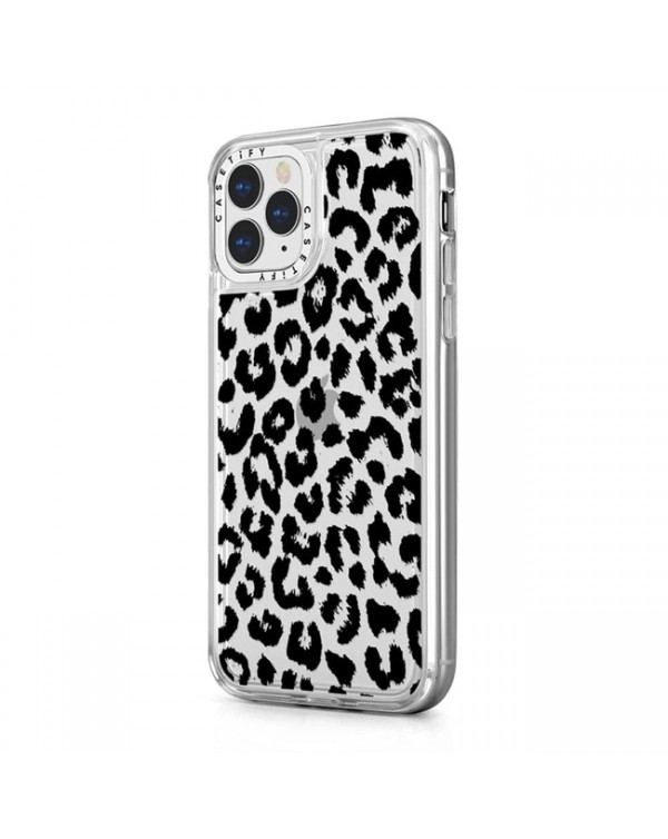Casetify - Grip Case Black Transparent Leopard Print for iPhone 11 Pro