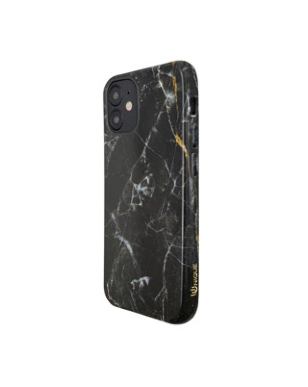 iPhone 12 Mini Uunique Black/Gold (Dark Star Marble) Nutrisiti Eco Printed Back Case