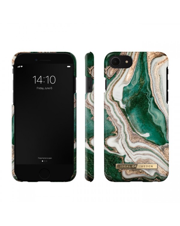 Ideal of Sweden - Fashion Case Golden Jade Marble for iPhone SE/8/7/6s/6
