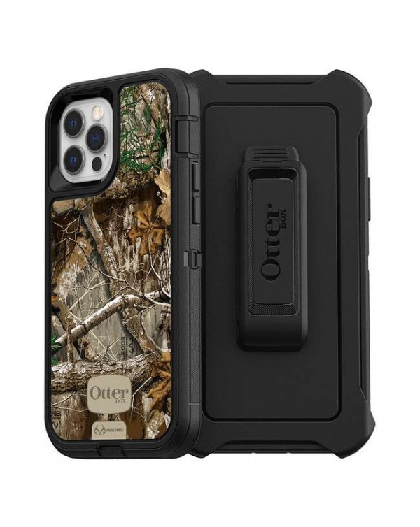 Otterbox - Defender Protective Case Realtree Edge Black for iPhone 12/12 Pro