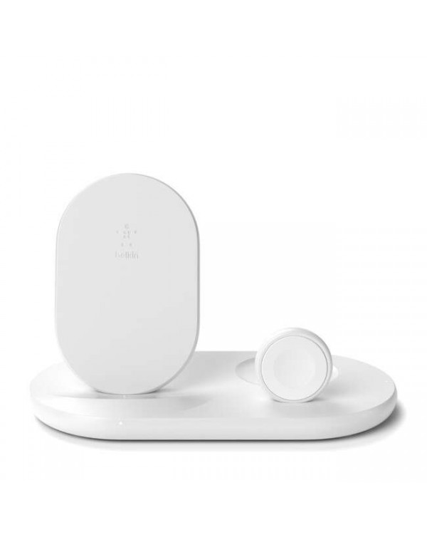 Belkin - BOOST↑CHARGE™ 3-1 Wireless Charger for iPhone + Apple Watch + AirPods White