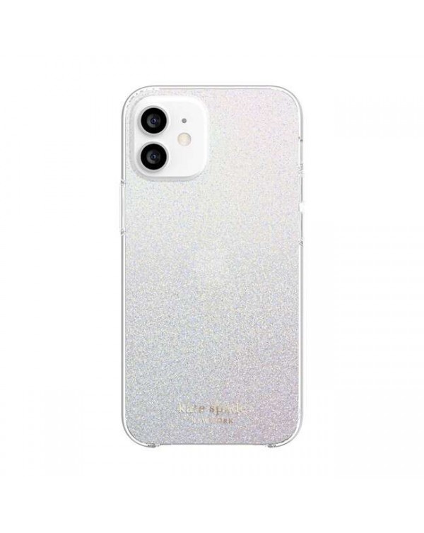 Kate Spade - Protective Hardshell Case White Glitter Wash for iPhone 12 mini