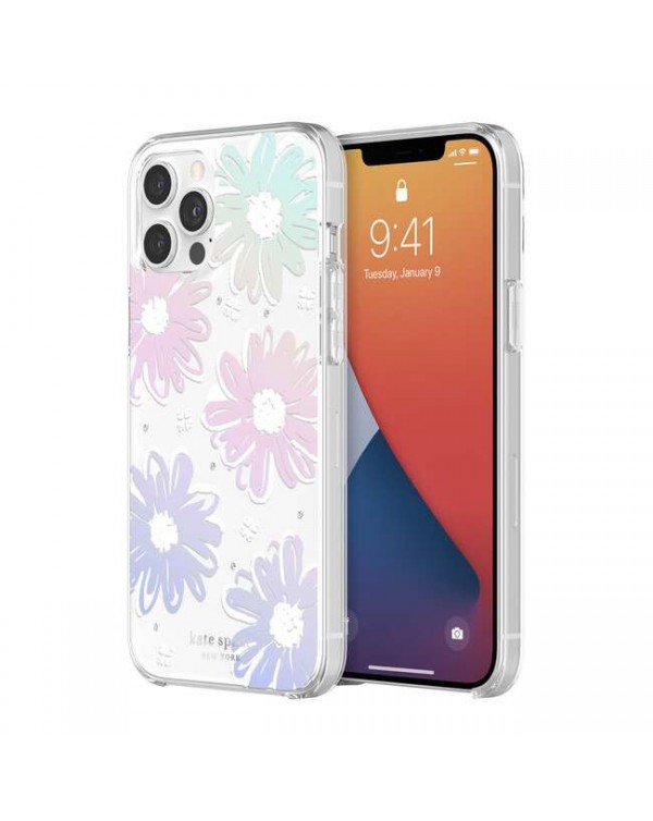 Kate Spade - Protective Hardshell Case Daisy Iridescent for iPhone 12 Pro Max