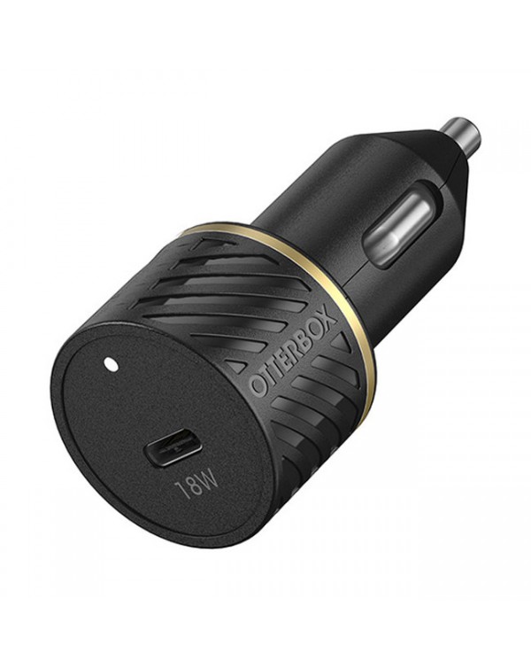 Otterbox - Power Delivery 18W Car Charger USB-C with USB-C Cable 4ft Black