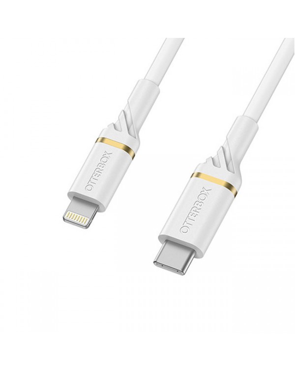 Otterbox - Power Delivery 18W Car Charger USB-C with Lightning Cable 4ft White