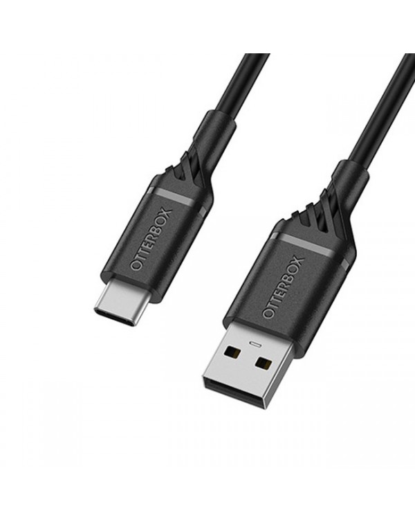 Otterbox - Dual USB 12W Premium Car Charger with USB-C Cable 4ft Black