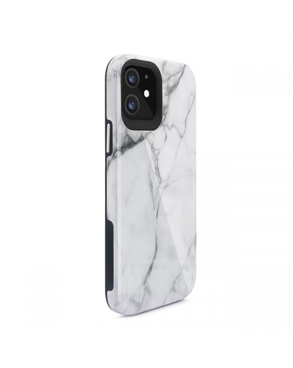 Blu Element - Mist 2X Fashion Case White Marble Glossy for iPhone 12 mini