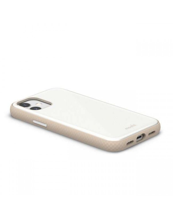 Moshi - iGlaze Slim Hardshell Case Pearl White for iPhone 12 mini