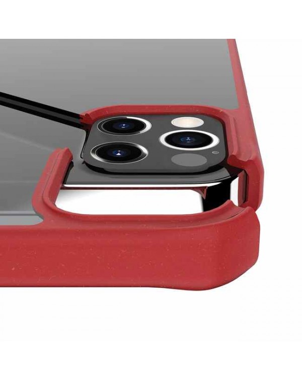 Feronia Bio - Pure DropSafe Biodegradable Case Red/Transparent for iPhone 12 Pro Max - This Case Plants 1 Tree