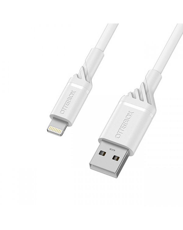 Otterbox - Dual USB 12W Premium Wall Charger with Lightning Cable 4ft White