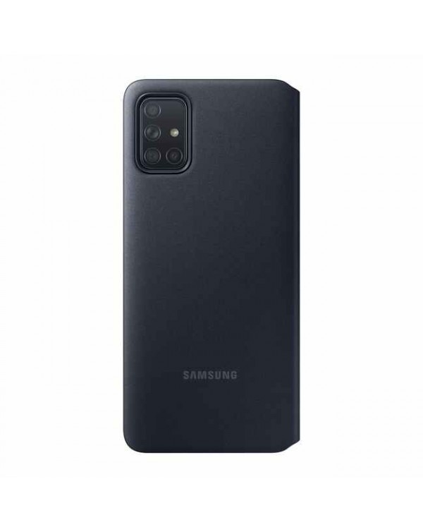 Samsung - View Wallet Cover Case Black for Samsung Galaxy A71