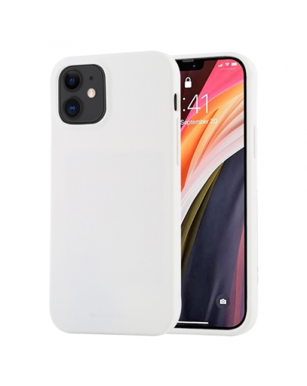 GOOSPERY SOFT FEELING Liquid TPU Shockproof Soft Case for iPhone 12 Mini (White)