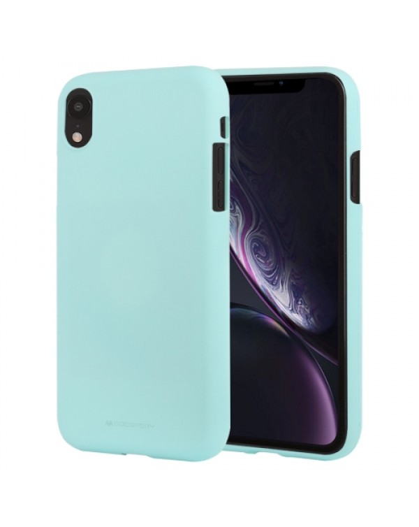  GOOSPERY SOFT FEELING Liquid TPU Drop-proof Soft Case for iPhone XR(Mint Green)