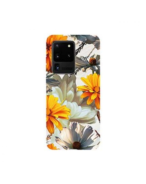 Samsung Galaxy S20 Ultra 5G Uunique Pink/Yellow (Sunset Flower) Nutrisiti Eco Printed Marble Case