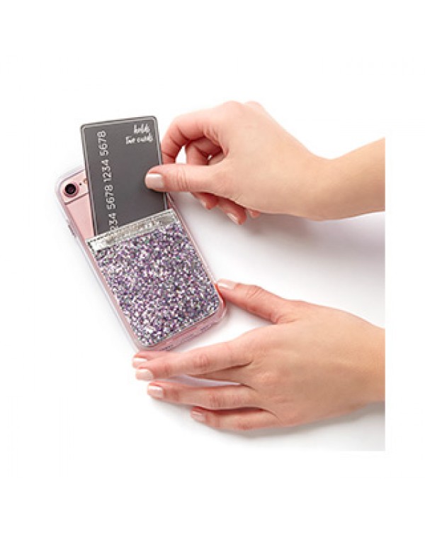 Universal Case-Mate Silver Glitter ID Pocket