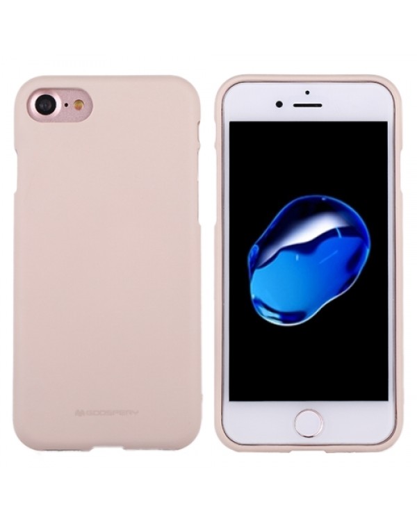 GOOSPERY SOFT FEELING for iPhone 8/7/SE 2020 Liquid State TPU Drop-proof Soft Protective Back Cover Case (Apricot) 