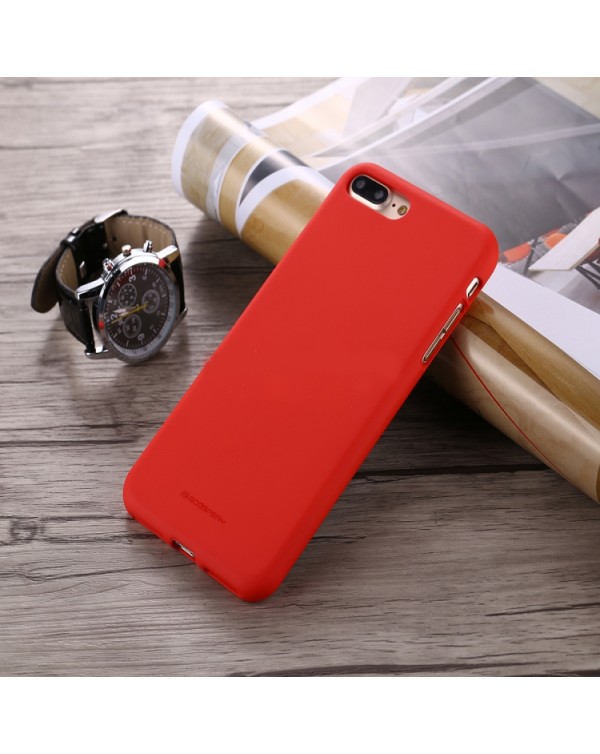 GOOSPERY SOFT FEELING for iPhone 8 Plus/7 Plus Liquid State TPU Drop-proof Soft Protective Back Cover Case(Red)