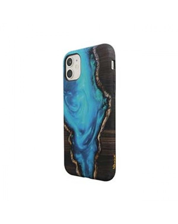 iPhone 11/XR Uunique Blue/Black (Ocean Shine) Nutrisiti Wood Resin Eco Back Case