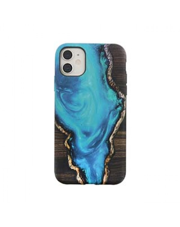 iPhone 11/XR Uunique Blue/Black (Ocean Shine) Nutrisiti Wood Resin Eco Back Case