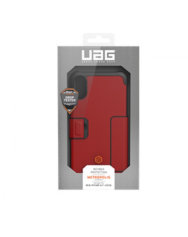iPhone XR UAG Red/Black (Magma) Metropolis Series Folio case