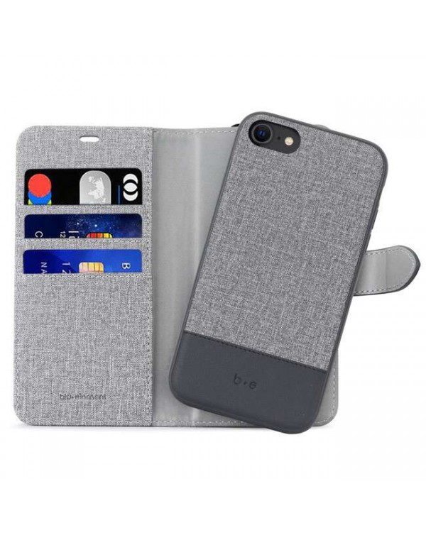 Blu Element - 2 in 1 Folio Case Gray/Black for iPhone SE 2020/8/7