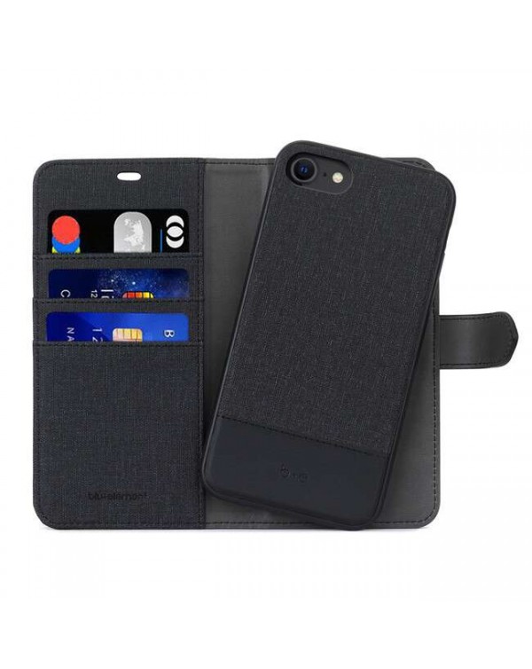 Blu Element - 2 in 1 Folio Case Black/Black for iPhone SE 2020/8/7