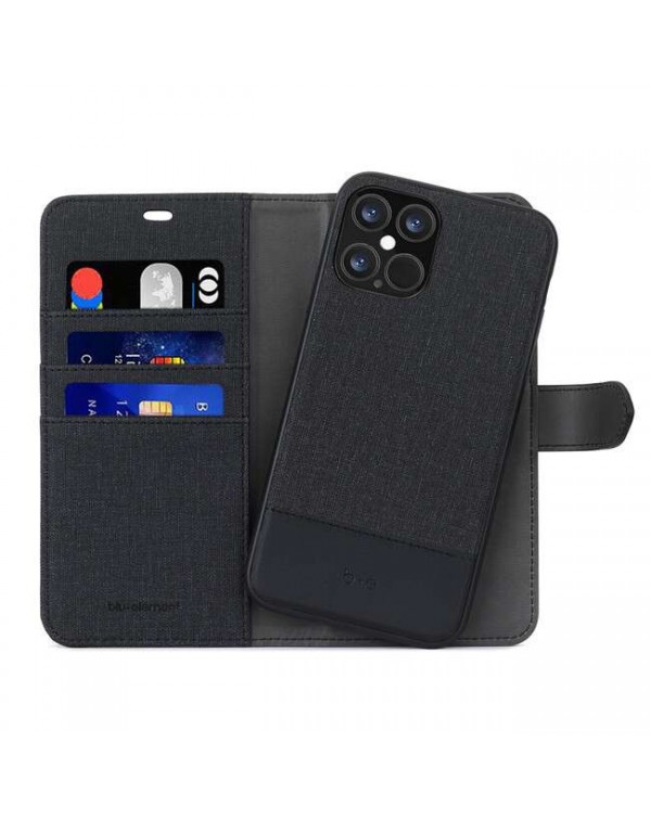 Blu Element - 2 in 1 Folio Case Black/Black for iPhone 12 Pro Max