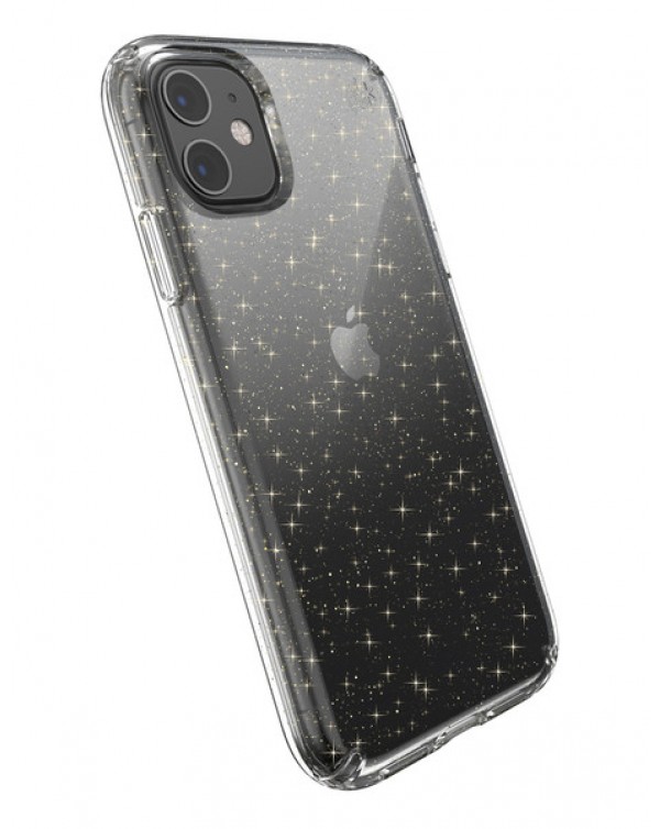 Speck Apple iPhone 11 Presidio Clear + Glitter (Clear With Gold Glitter/Clear) (Anti-Microbial/Microban)