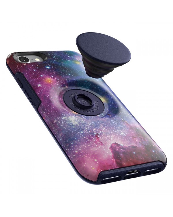 Otterbox - Otter + Pop Symmetry Case with Swappable PopTop Blue Nebula for iPhone SE 2020/8/7