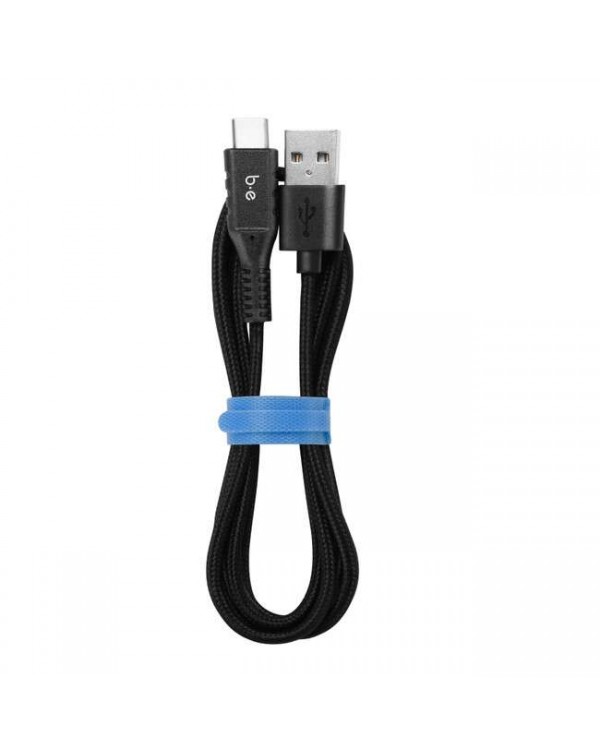Blu Element - Braided Charge/Sync USB-C Cable 6ft Black