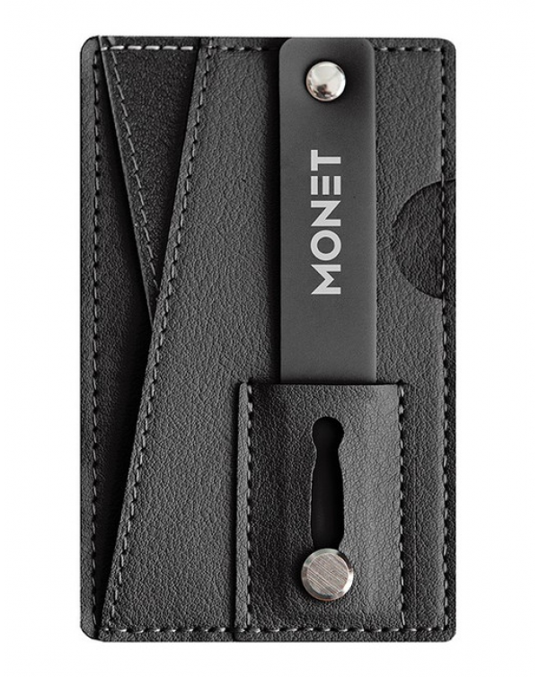 Monet - Wallet Kickstand Genuine Leather Black