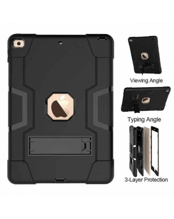 Rugged Case with Built in Kickstand Black for iPad 10.2 (2019/2020/2021) (7th/8th/9th Gen)