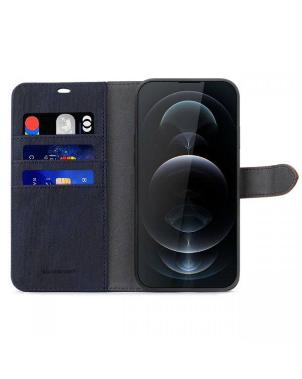 Blu Element - 2 in 1 Folio Case Navy/Tan for iPhone 13