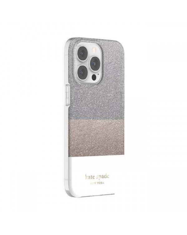Kate Spade - Protective Hardshell Case Glitter Block White for iPhone 13 Pro