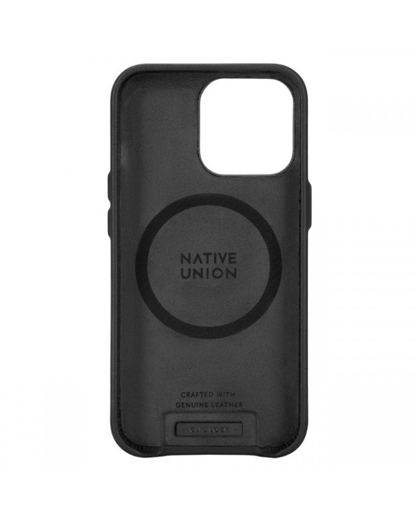 Native Union - Clic Classic Leather Case Black for iPhone 13 Pro