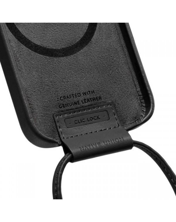Native Union - Clic Classic Leather Case Black for iPhone 13 Pro