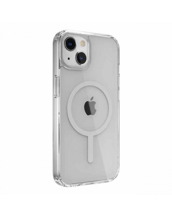 SwitchEasy - MagCrush Bumper Clear Case Silver for iPhone 13