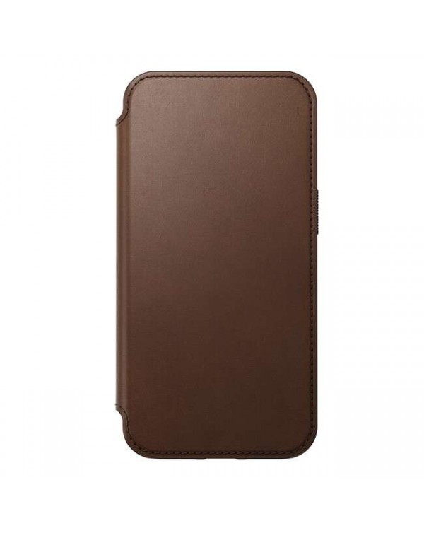 Nomad - Horween Leather Rugged Folio Case Rustic Brown for iPhone 13