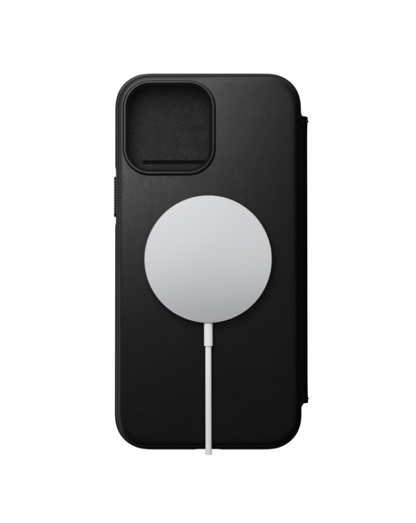 Nomad - Horween Leather Rugged Folio Case Black for iPhone 13 Pro Max