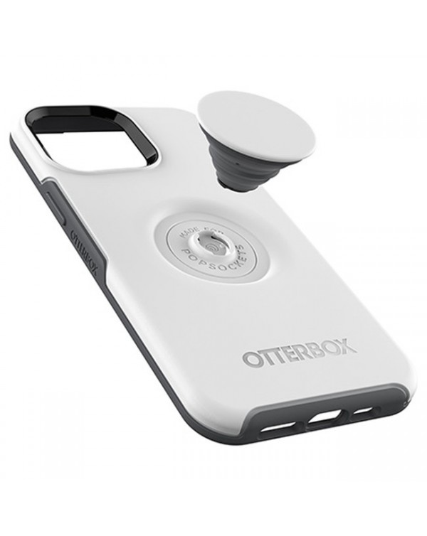 Otterbox - Otter+Pop Symmetry Case with Swappable PopTop Polar Vortex (White) for iPhone 13 Pro