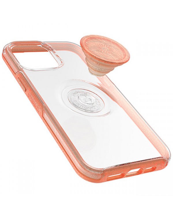 Otterbox - Otter+Pop Symmetry Clear with Swappable PopTop Melodramatic (Orange) for iPhone 13 Pro