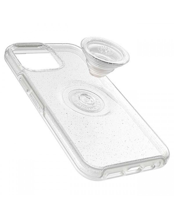 Otterbox - Otter+Pop Symmetry Clear with Swappable PopTop Silver Flake/Clear for iPhone 13 Pro Max/12 Pro Max