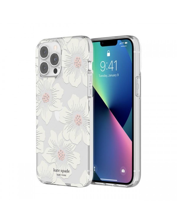 Kate Spade - Protective Hardshell Case for MagSafe Hollyhock Floral for iPhone 13 Pro Max/12 Pro Max