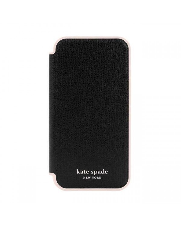Kate Spade - Vegan Leather Premium Folio Case Black for iPhone 13 Pro Max/12 Pro Max