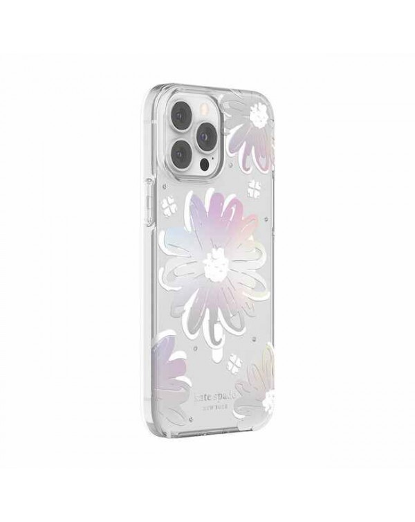 Kate Spade - Protective Hardshell Case for MagSafe Daisy Iridescent for iPhone 13 Pro Max/12 Pro Max