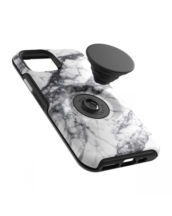 Otterbox - Otter + Pop Symmetry Case with Swappable PopTop White Marble for iPhone 11 Pro